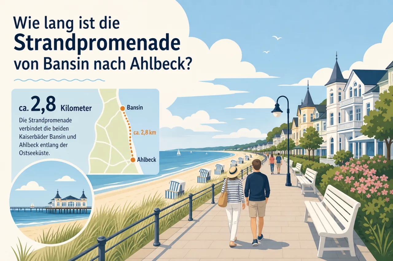 Wie lang ist die Strandpromenade von Bansin nach Ahlbeck?