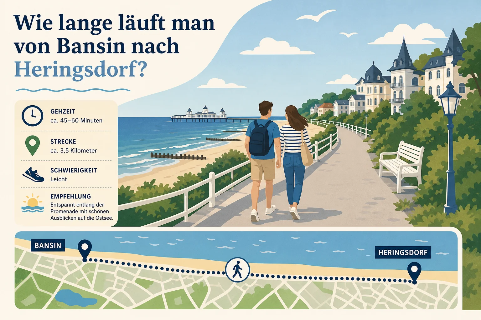 Wie lange läufst du von Bansin nach Heringsdorf?