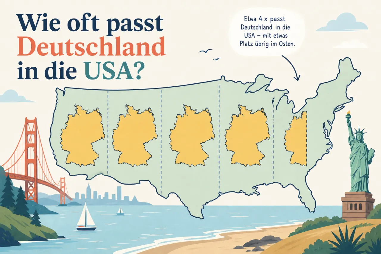Wie oft passt Deutschland in die USA?