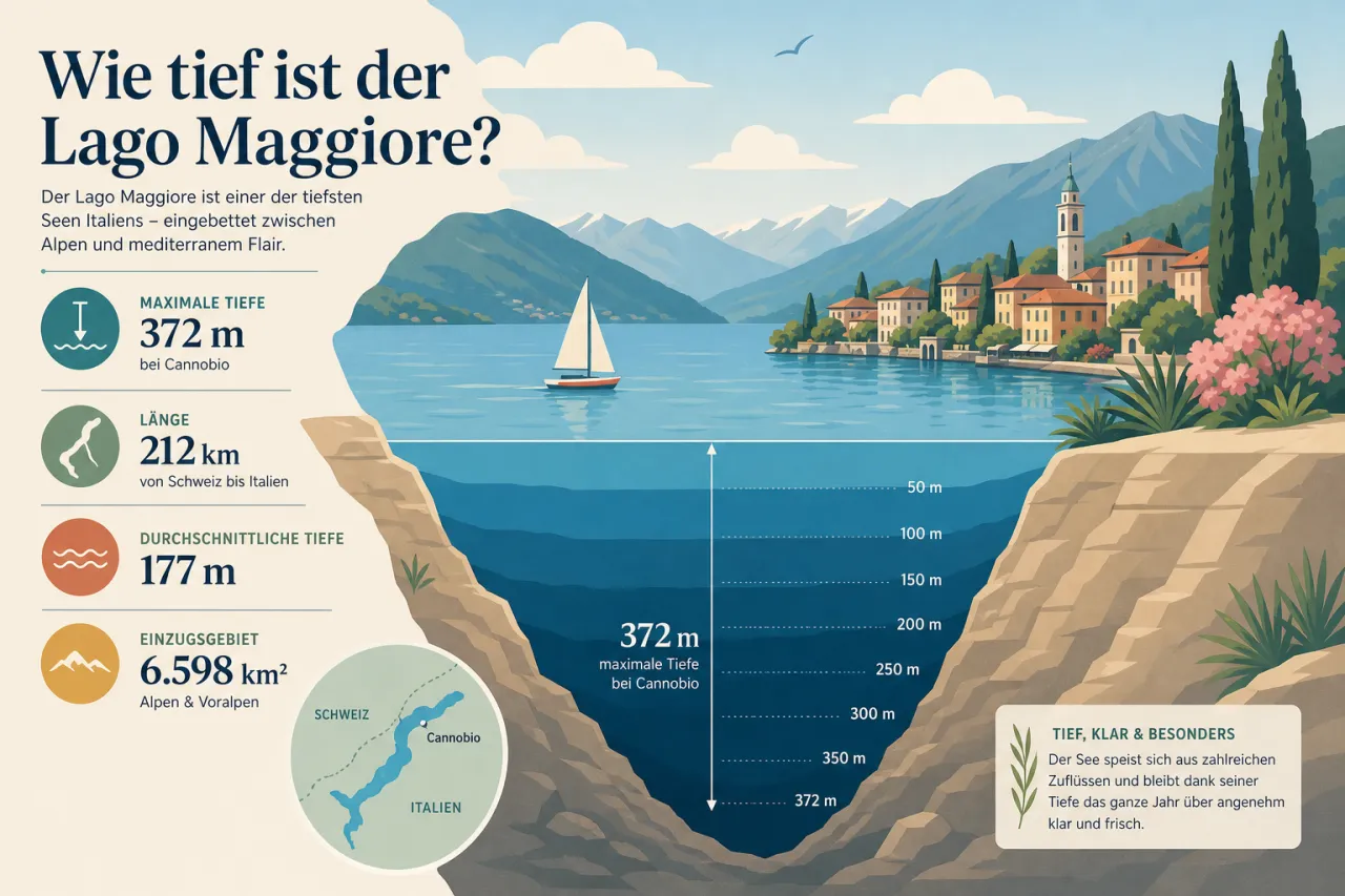 Wie tief ist der Lago Maggiore?
