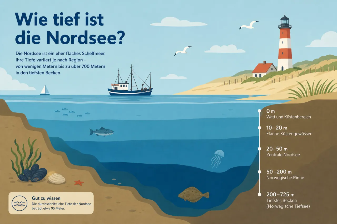 Wie tief ist die Nordsee?