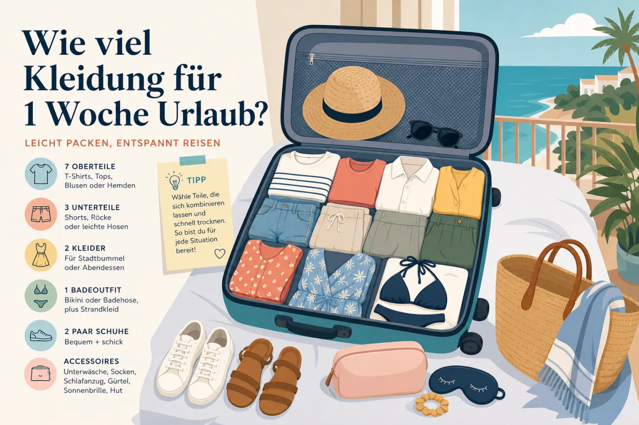 Wie viel Kleidung für 1 Woche Urlaub?