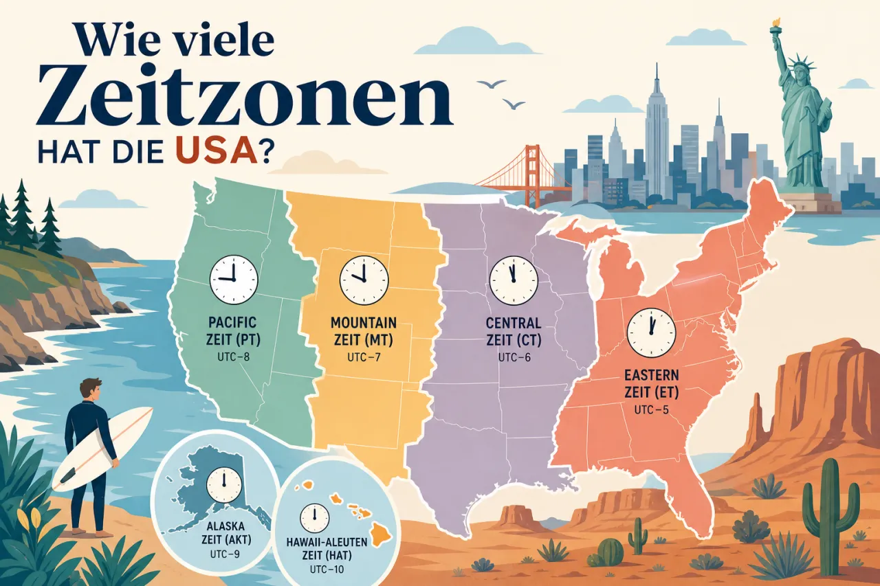 Wie viele Zeitzonen hat die USA?