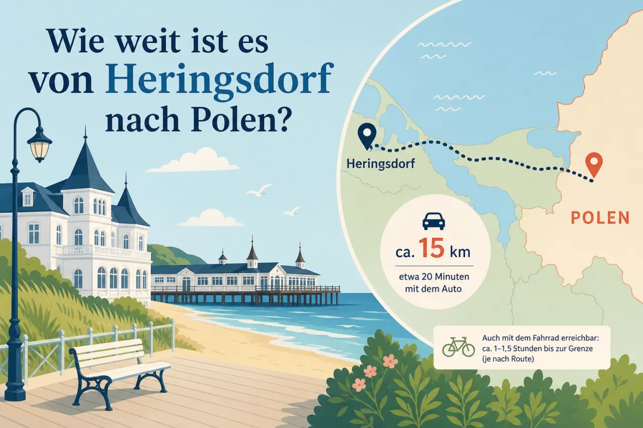 Wie weit ist es von Heringsdorf nach Polen?