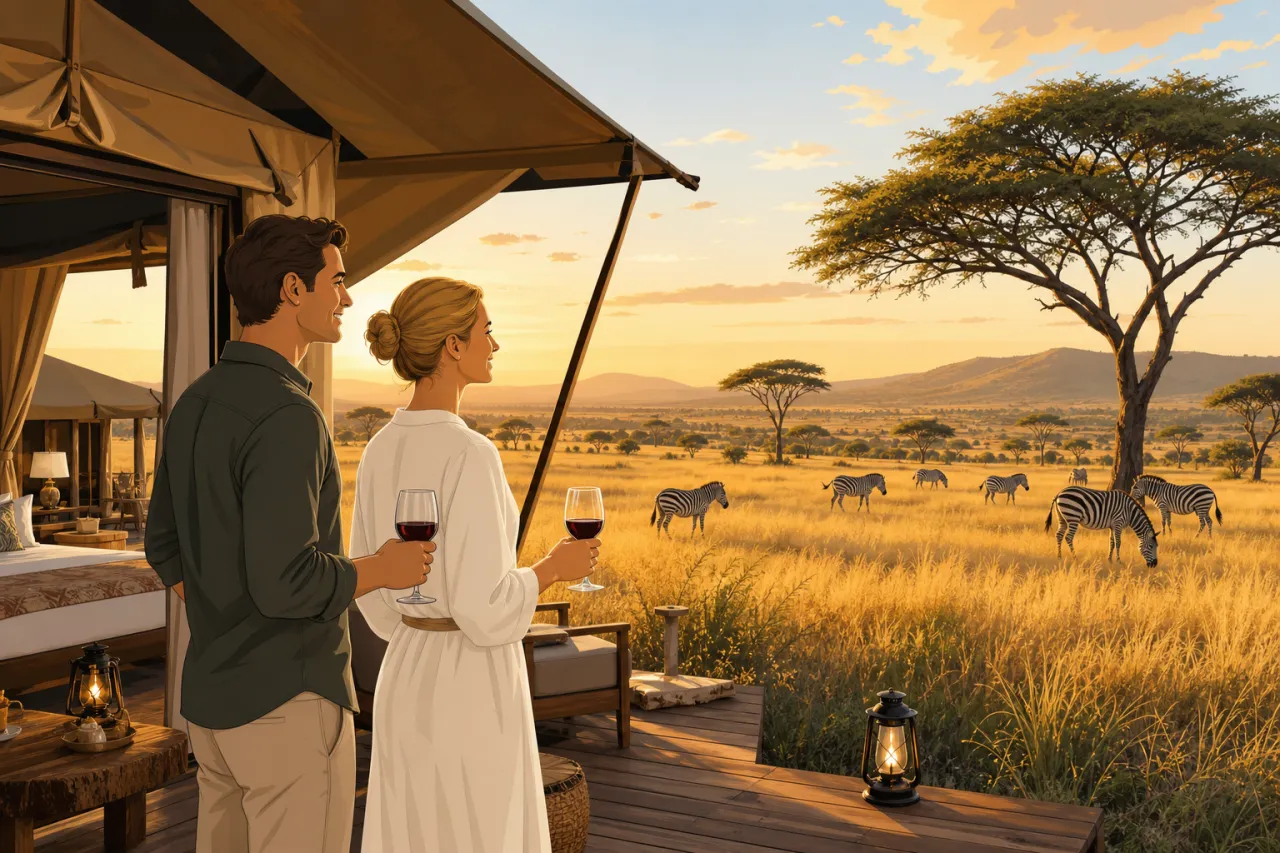 Wild Wakati Camp: Wein und Sundowner mitten in der Serengeti