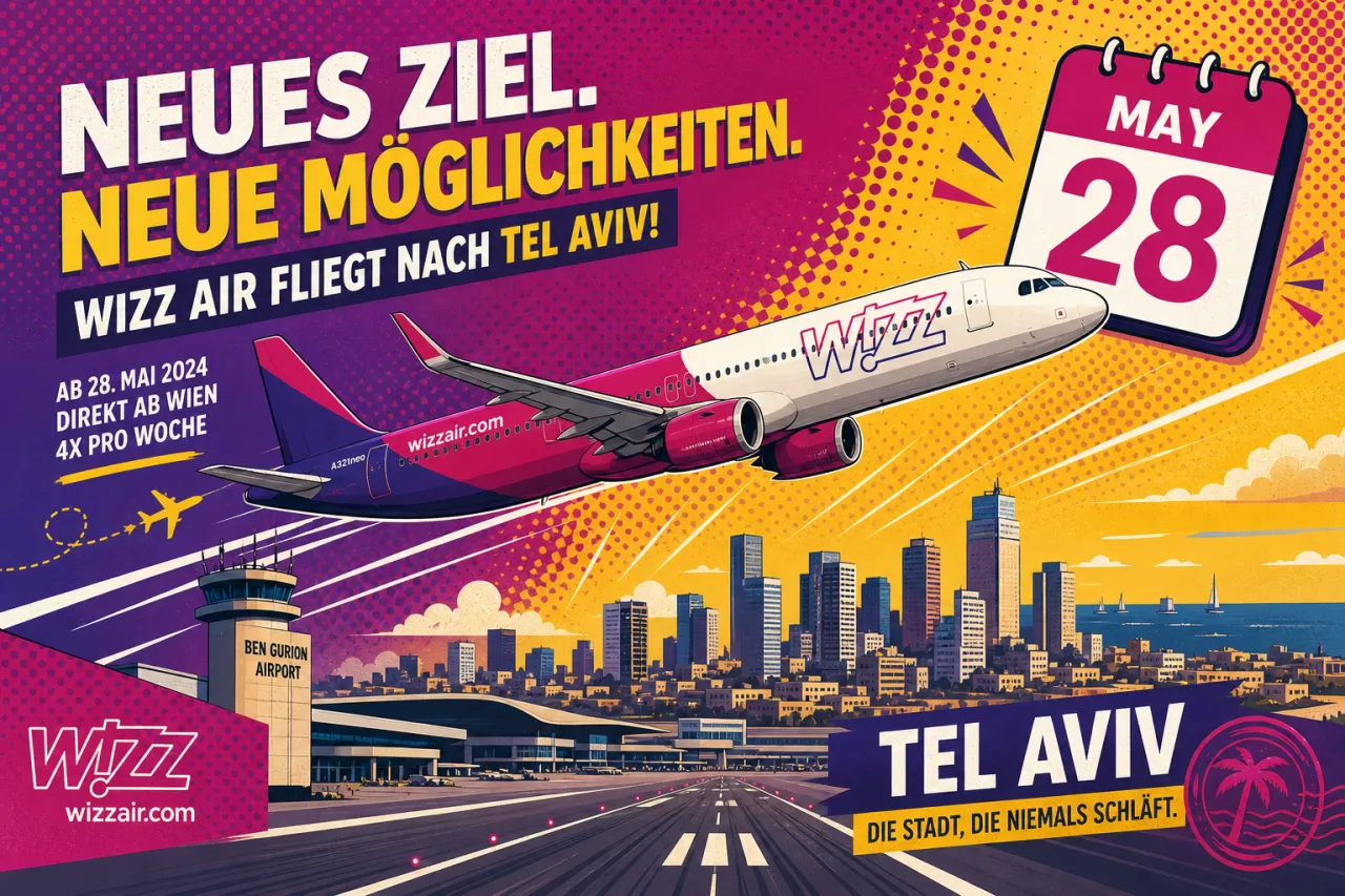 Wizz Air fliegt ab 28. Mai wieder nach Tel Aviv