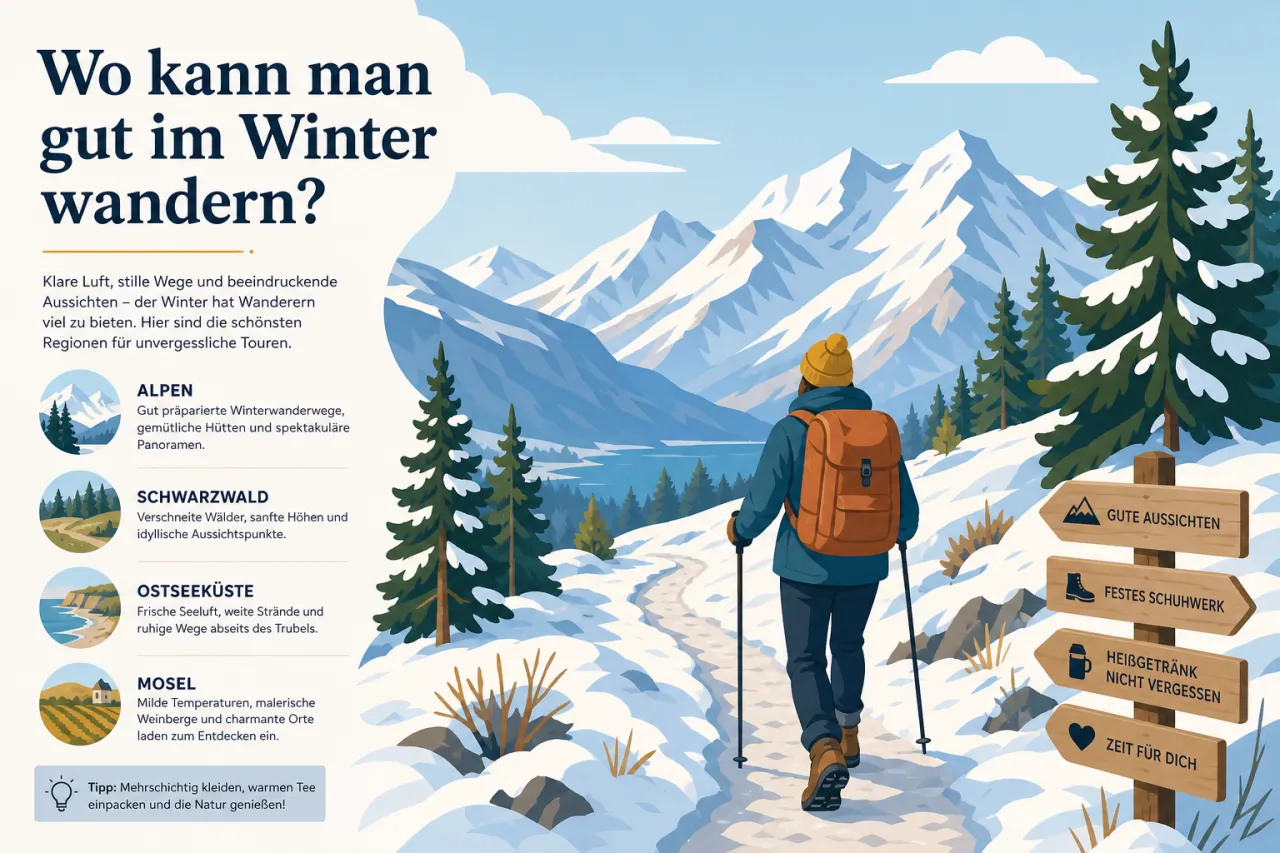 Wo kann man gut im Winter wandern?