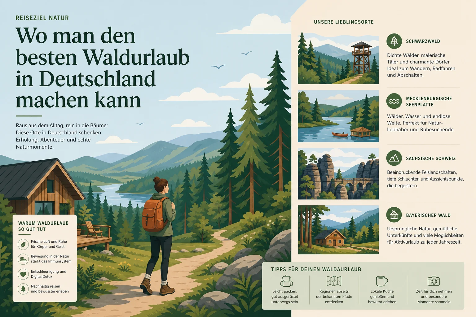 Wo man den besten Waldurlaub in Deutschland machen kann
