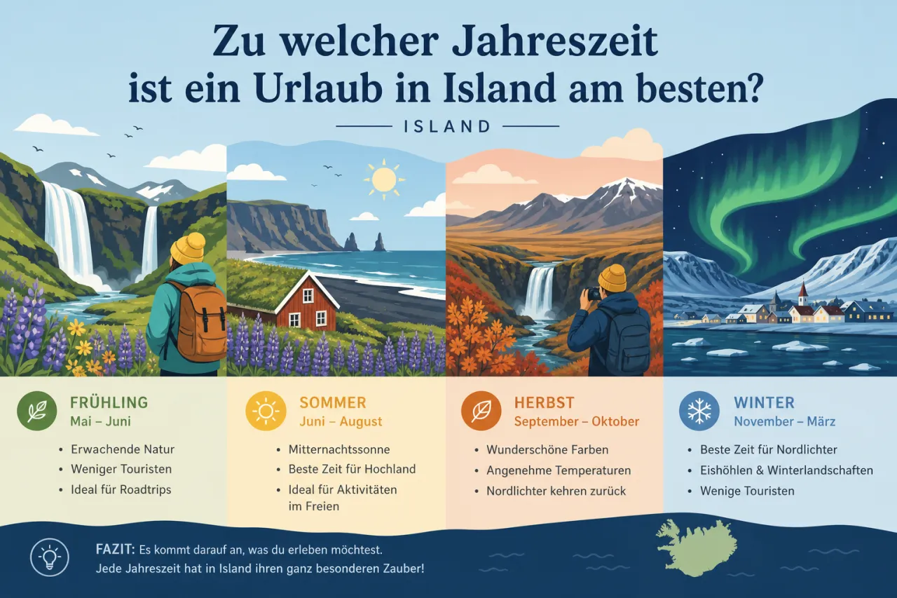 Zu welcher Jahreszeit ist ein Urlaub in Island am besten?