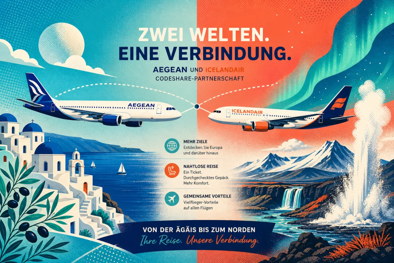 AEGEAN und Icelandair starten Codeshare für Griechenland und Island