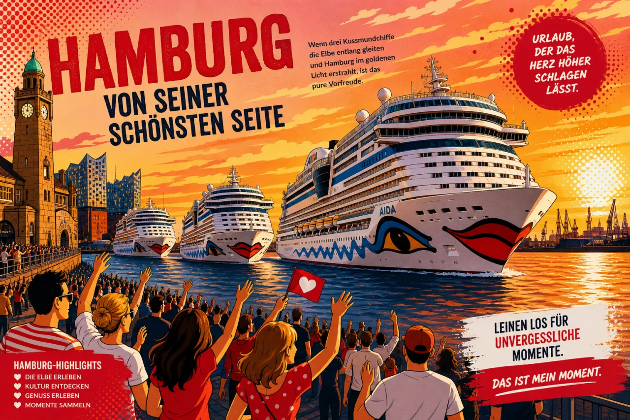 AIDA-Jubiläum in Hamburg: Schiffsparade auf der Elbe