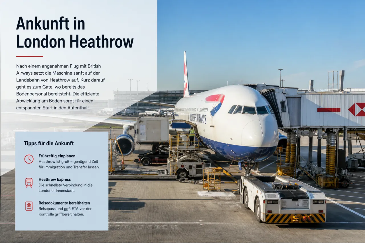 British-Airways-Jet am Gate vor dem Abflug in Heathrow