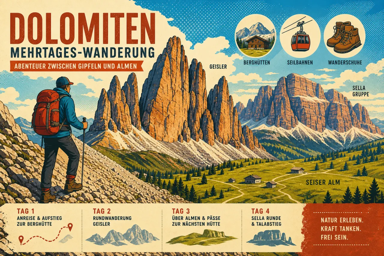 Curona de Gherdëina: Mehrtagestour durch die Dolomiten