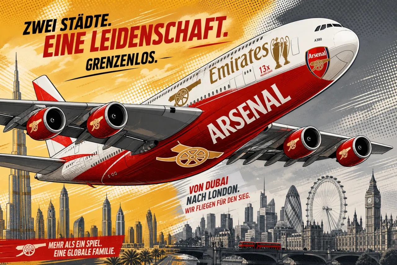 Emirates A380 im Arsenal-Design: Was dahintersteckt