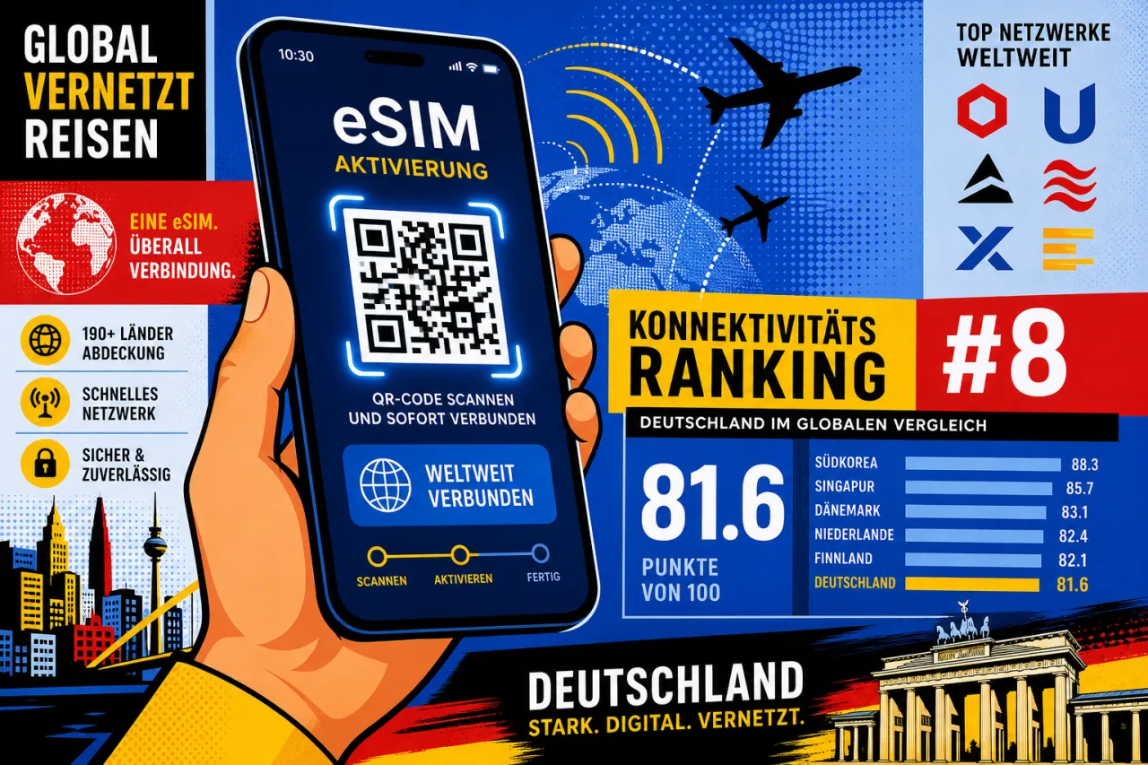 Holafly eSIM Index 2026: Deutschland auf Platz 8