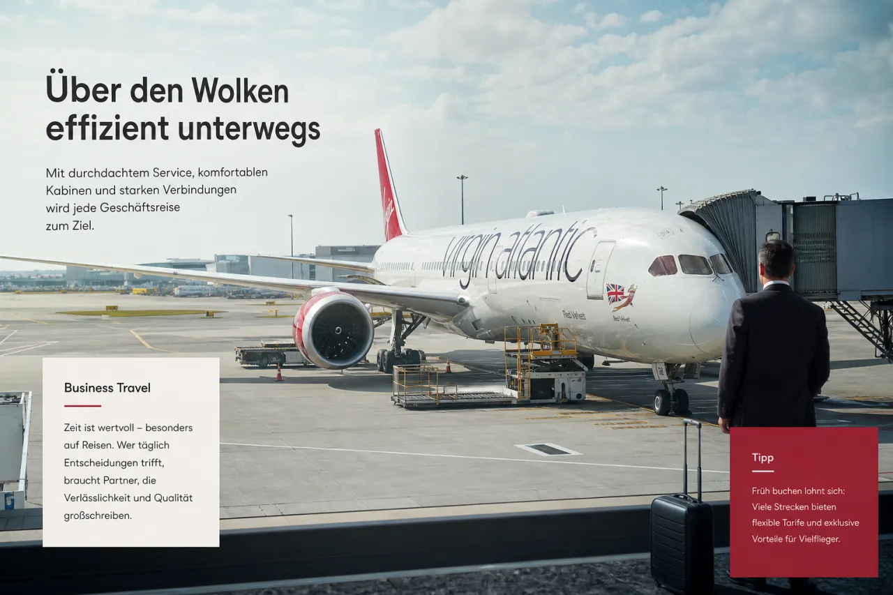 Virgin-Atlantic-Flugzeug am Gate auf einer Transatlantik-Verbindung