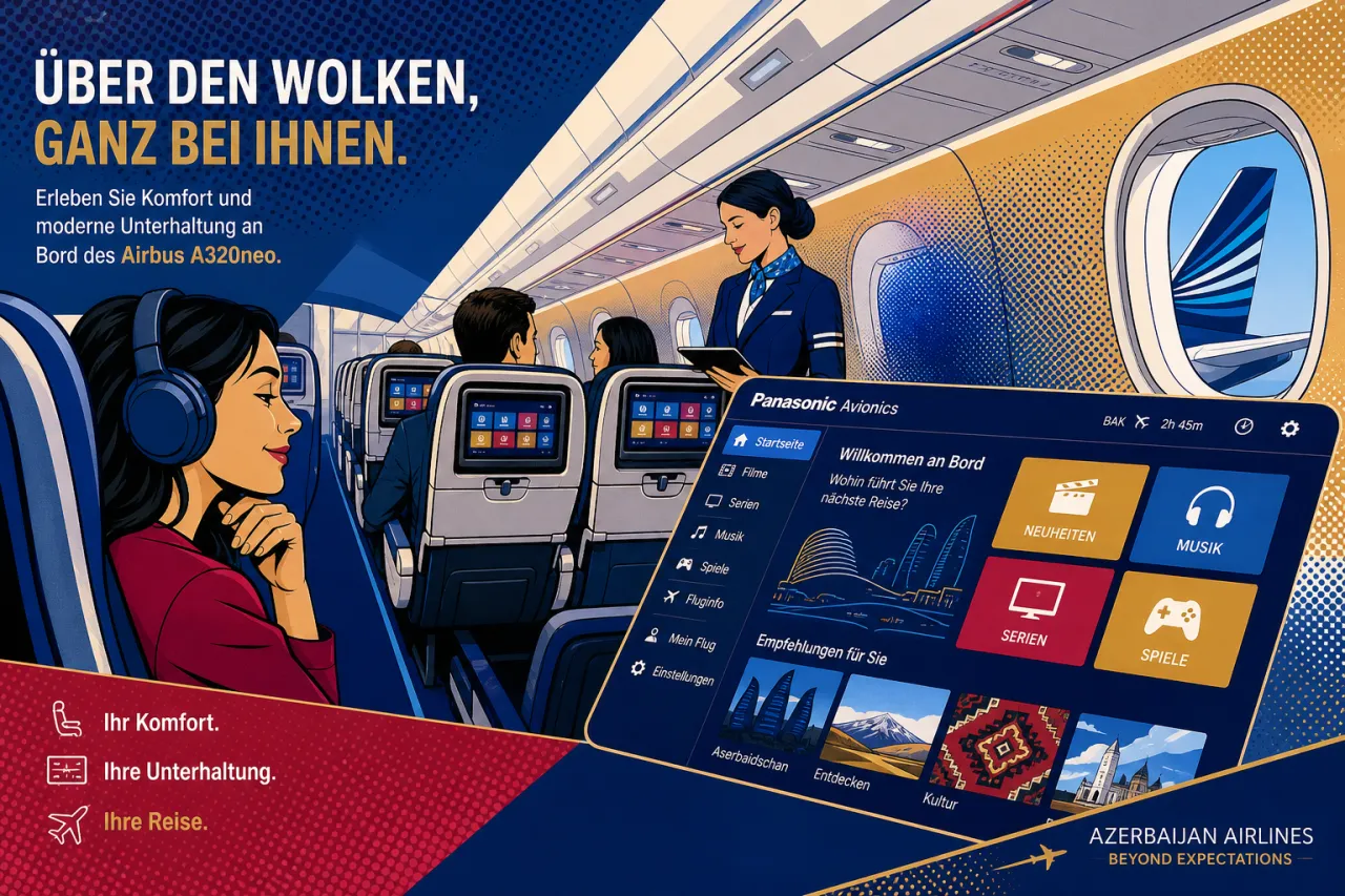 Panasonic bringt Astrova an Bord von Azerbaijan Airlines