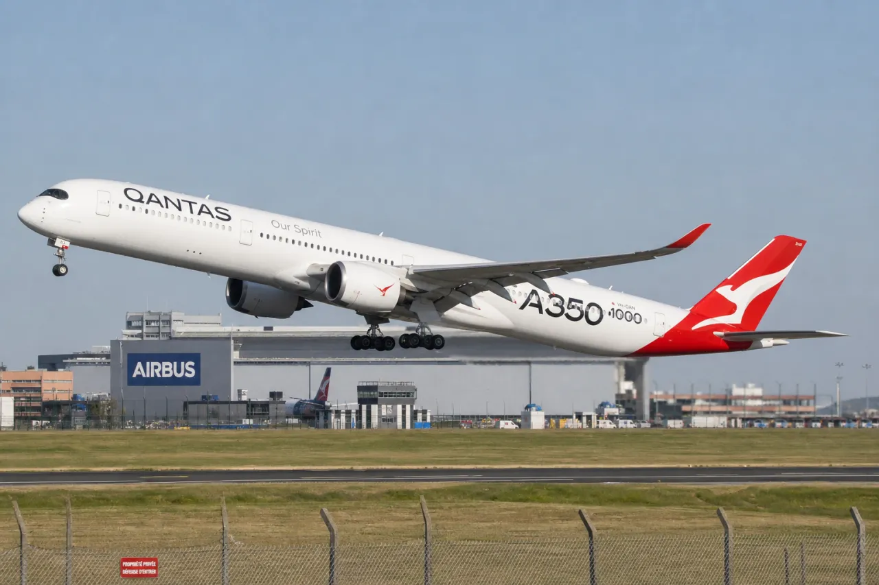 Qantas A350-1000ULR in Toulouse beim Erstflug für Project Sunrise