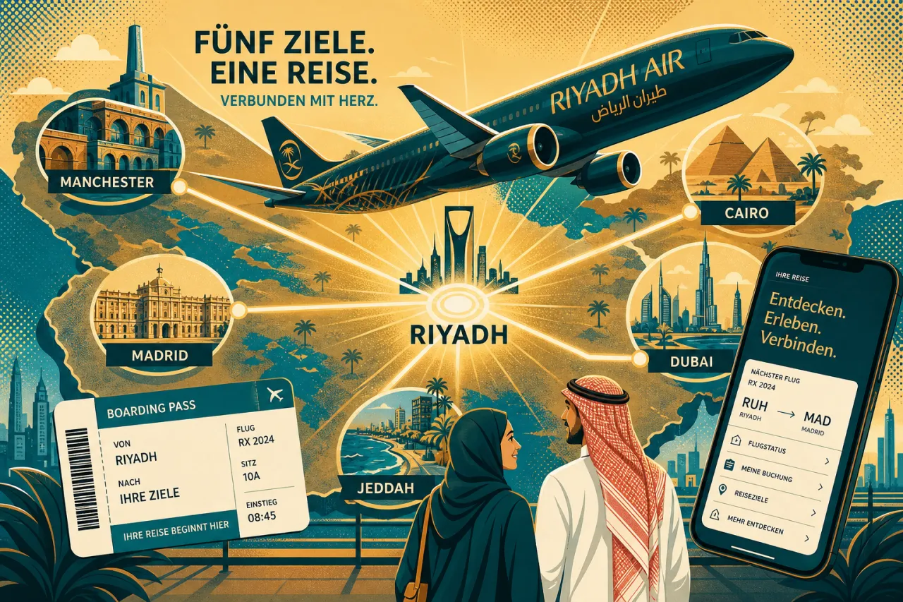 Riyadh Air verkauft Tickets für fünf neue Ziele
