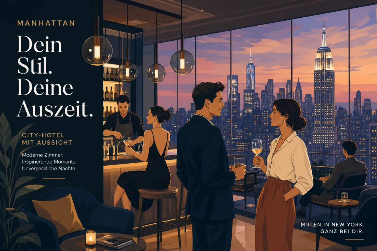 Ruby-Hotelprojekt in Manhattan nahe Herald Square mit Blick auf Midtown