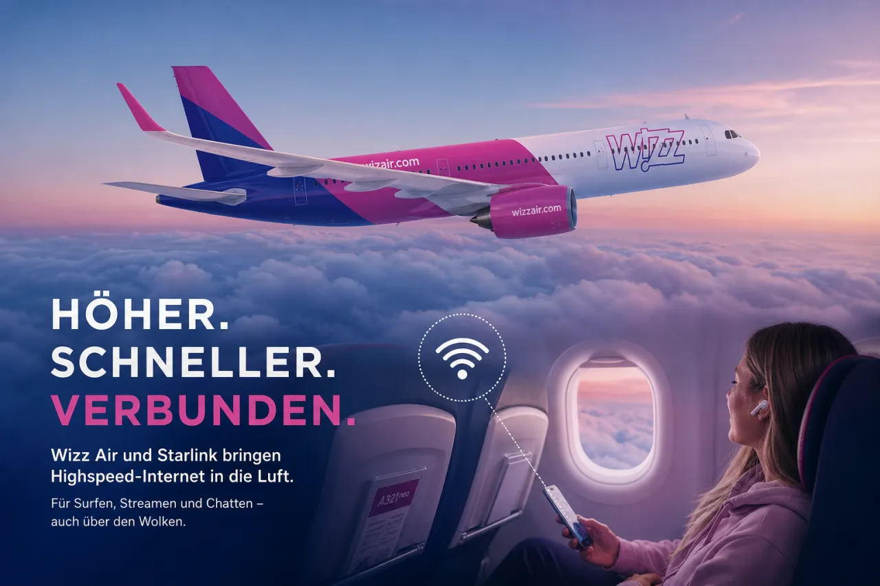 Wizz Air plant Starlink an Bord ab 2027