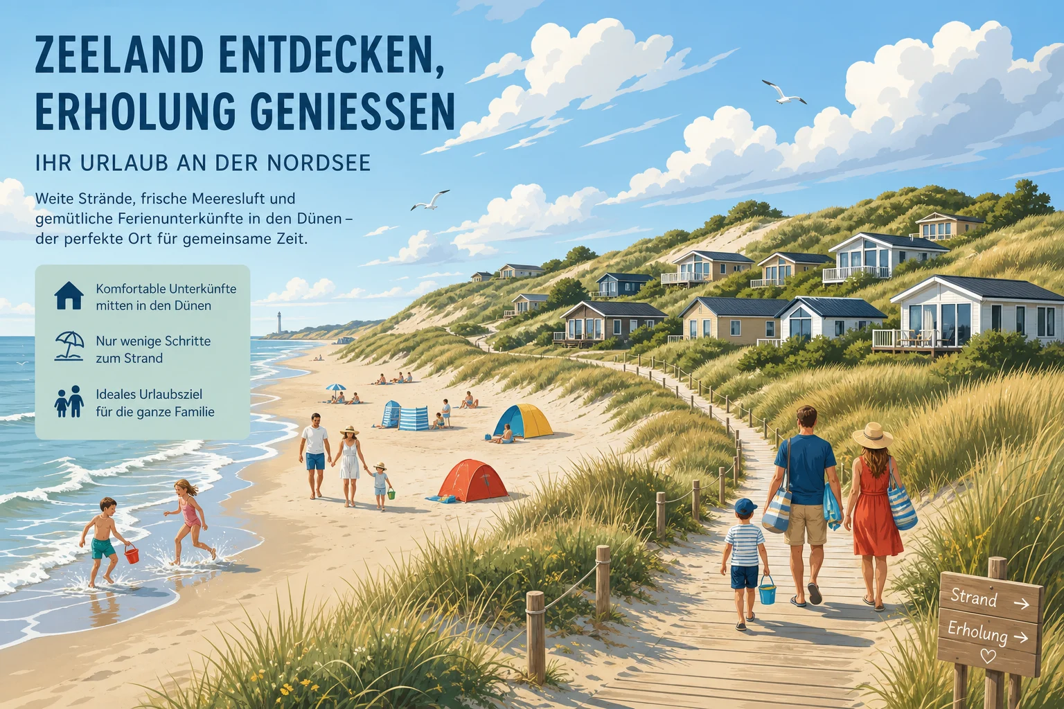 Ferienpark Holland am Meer: die besten Regionen direkt am Strand