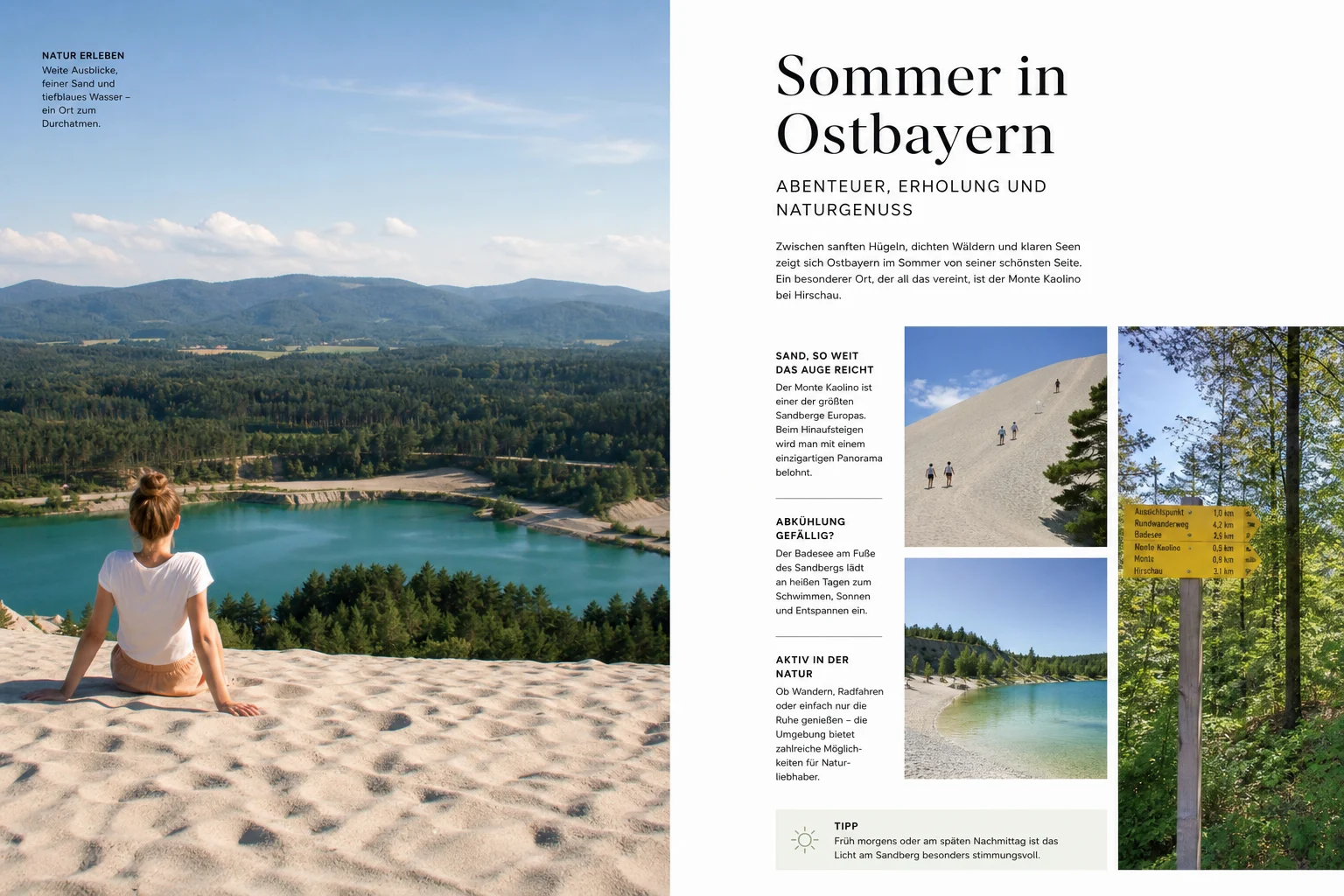 Ostbayern im Sommer: Wildfluss, Seen und Sandberg