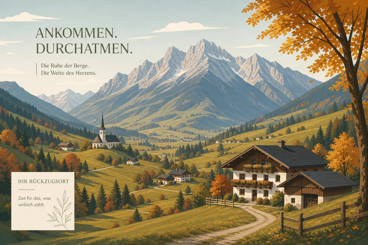 Raurisertal im Salzburger Land mit Bergtal, Wiesen und kleinen Höfen