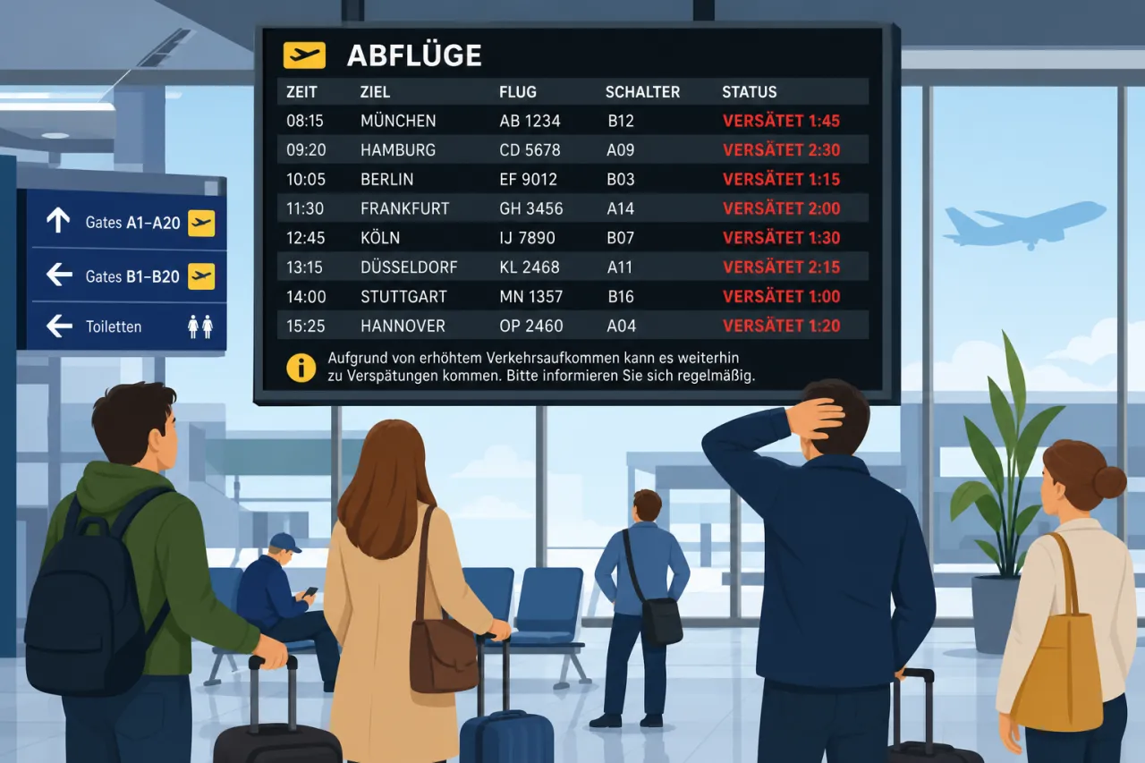 Flightright-Analyse: Deutschlands Flüge bleiben oft zu spät