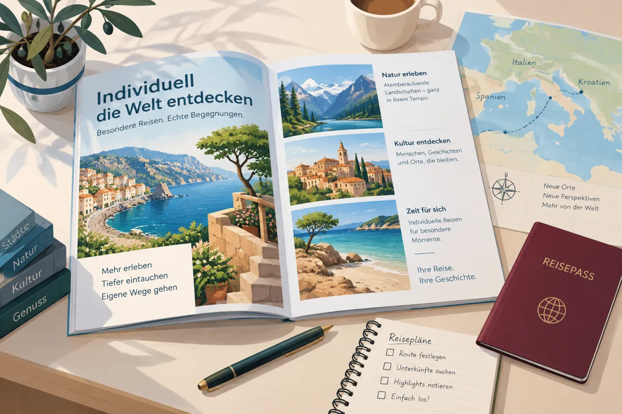 Marco-Polo-Katalog für Individualreisen 2027 mit Reiserouten und Weltkarte
