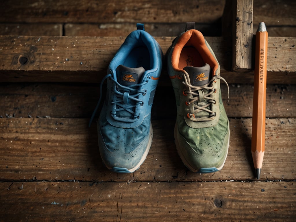 Auf dem Bild sind zwei Wanderschuhe zu sehen, einer in Blau und der andere in Grün. Neben den Schuhen liegt ein orangefarbener Bleistift auf einem Holzboden.

Hier sind einige Tipps für eine gelungene Wanderung:

1. **Richtige Schuhe**: Achte darauf, bequeme und gut sitzende Wanderschuhe zu tragen, die dir guten Halt geben.

2. **Wasserversorgung**: Nimm genug Wasser mit, um während der Wanderung hydratisiert zu bleiben.

3. **Wettergerecht kleiden**: Trage mehrere Schichten, um dich an wechselndes Wetter anzupassen, und vergiss den Sonnenschutz nicht.

4. **Karten und Navigation**: Informiere dich über die Strecke und nimm eine Karte oder ein GPS-Gerät mit.

5. **Ruhige Pace**: Gehe in einem gemäßigten Tempo, um deine Energie zu schonen und die Umgebung zu genießen.

6. **Verpflegung**: Packe Snacks ein, um deine Energie während der Wanderung aufrechtzuerhalten.

Mit diesen Tipps bist du gut vorbereitet für dein nächstes Abenteuer!