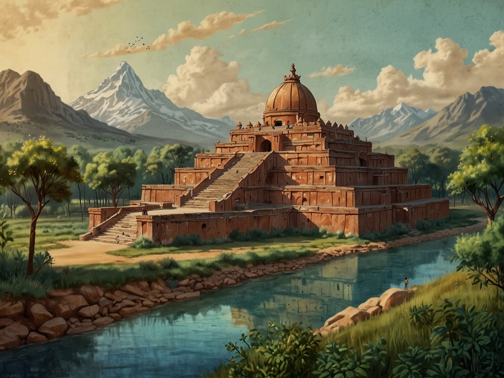 Auf dem Bild ist eine beeindruckende historische Stätte zu sehen, die möglicherweise an antike Tempelanlagen oder kulturelle Monumente erinnert. Die Architektur und die umgebende Natur zeigen den Einfluss der traditionellen Bauweise in einer historischen Umgebung. 

Der Schutz solcher historischen Stätten ist wesentlich, um das Erbe und die Kultur zu bewahren. UNESCO-Weltkulturerbe spielt eine wichtige Rolle dabei, das Bewusstsein für den Erhalt solcher Monumente zu stärken und ihre Bedeutung für die Menschheit zu unterstreichen. Die Erhaltung derartiger Stätten ermöglicht es zukünftigen Generationen, die Geschichte und Kultur zu erfahren und wertzuschätzen.