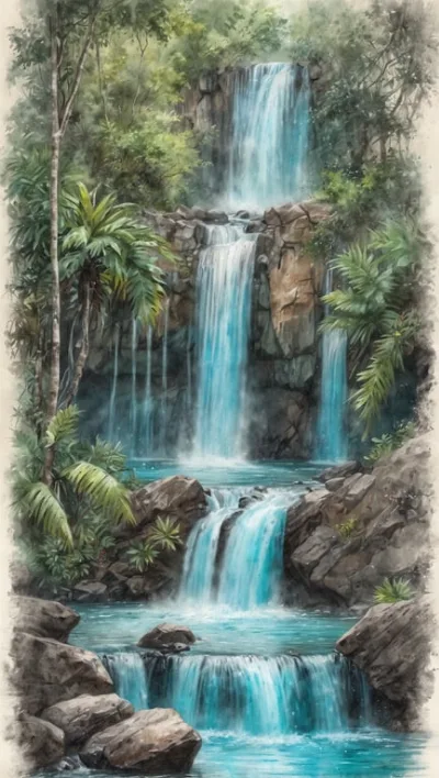 Catarata Llanos de Cortés: Bade im türkisen Wasserfall