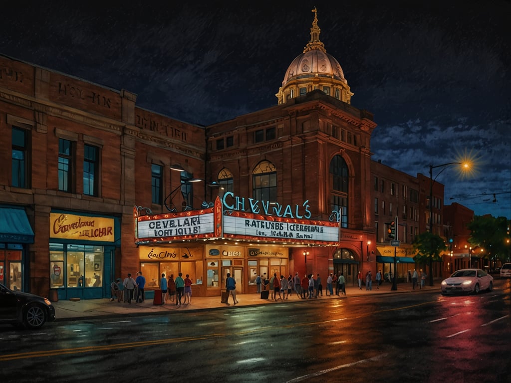Auf dem Bild ist ein historisches Theater in Cleveland zu sehen, das 