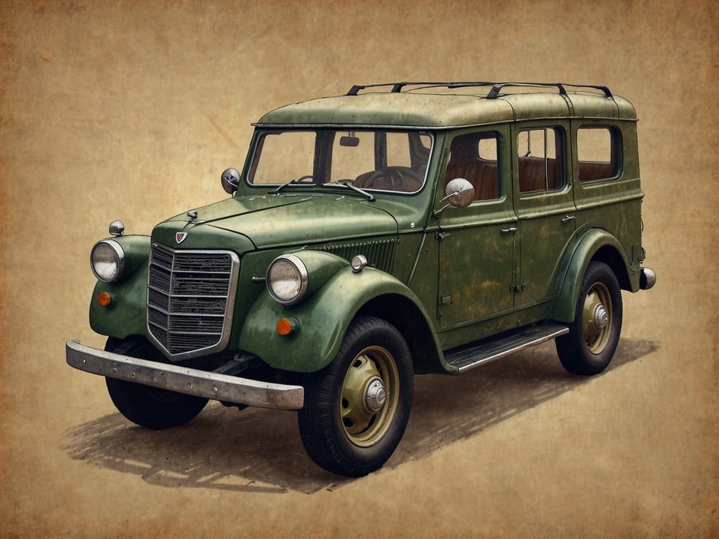 Auf dem Bild ist ein klassisches, grünes Auto zu sehen, das nostalgischen Charme ausstrahlt. Es handelt sich um ein älteres Modell mit einer robusten, viertürigen Karosserie und einem markanten Kühlergrill. Der Zustand des Fahrzeugs vermittelt den Eindruck von Vintage und Geschichte.

Für unvergessliche Aufenthalte bieten wir einen professionellen Service, der Ihnen hilft, solche einzigartigen Fahrzeuge und ihre Geschichten hautnah zu erleben. Wenn Sie an historischen Autos interessiert sind, gibt es spezielle Erlebnisse und Touren, die Ihnen die Möglichkeit bieten, mehr über diese beeindruckenden Fahrzeuge zu lernen.