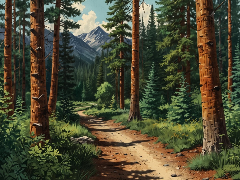 Auf dem Bild ist ein malerischer Waldweg zu sehen, der von hohen Tannen und Kiefern gesäumt wird. Die Landschaft wirkt einladend und bietet viele Möglichkeiten für Naturliebhaber und Sportbegeisterte. 

Hier sind einige Aktivitäten, die man in dieser Umgebung unternehmen könnte:

1. **Wandern**: Der Weg lädt zu ausgedehnten Wanderungen ein, um die Natur intensiv zu erleben.
2. **Radfahren**: Für Fahrradtouren gibt es möglicherweise Fahrradwege oder schmale Pfade, die erkundet werden können.
3. **Vogelbeobachtung**: In einem Wald wie diesem gibt es oft eine Vielzahl von Vogelarten, die beobachtet werden können.
4. **Fotografie**: Die Schönheit der Natur bietet viele Motive für Hobbyfotografen.
5. **Picknicken**: Ein schöner Ort, um eine Pause einzulegen und die Ruhe der Natur zu genießen.

Diese Aktivitäten fördern nicht nur die körperliche Fitness, sondern auch das Wohlbefinden in der Natur.