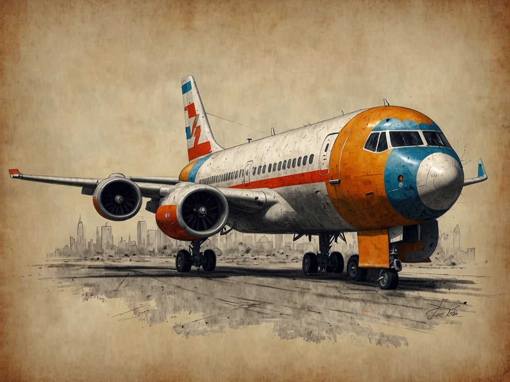 Auf dem Bild ist eine künstlerische Illustration eines Flugzeugs zu sehen. Es hat eine auffällige Farbgestaltung in Orange, Blau und Weiß. Solche Flugzeuge könnten in der Luftfahrtindustrie für verschiedene Fluggesellschaften verwendet werden.

Wenn es um Reisen geht, variieren die Preise für Tickets je nach Fluggesellschaft und Strecke. Typische Preise für Inlandsflüge betragen oft zwischen 50 und 300 Euro, während internationale Flüge je nach Ziel zwischen 200 und 1500 Euro oder mehr kosten können.

Für Buchungsmöglichkeiten gibt es verschiedene Plattformen wie Fluggesellschaften direkt, Reiseportale oder Apps, bei denen Sie Preise vergleichen und einen passenden Flug buchen können. Es ist ratsam, im Voraus zu buchen, um die besten Preise zu sichern und flexibel bei den Reisedaten zu sein.