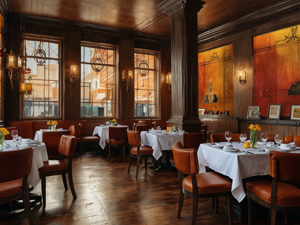 Auf dem Bild ist ein elegant eingerichteter Frühstücksraum in einem Hotel zu sehen. Die Tische sind schön gedeckt mit weißen Tischdecken und es gibt eine angenehme Atmosphäre, unterstrichen durch die dekorativen Wände und die großen Fenster, die Tageslicht hereinlassen.

Hier sind einige Tipps für ein gelungenes Frühstückserlebnis im Hotel:

1. **Vielfältige Auswahl**: Achten Sie darauf, dass eine breite Auswahl an Speisen angeboten wird, von frischen Früchten über Müslis bis hin zu warmen Gerichten.

2. **Frische Zutaten**: Bevorzugen Sie Gerichte mit frischen, hochwertigen Zutaten. Saisonale Produkte schmecken besser und sind oft gesünder.

3. **Gemütliche Atmosphäre**: Wählen Sie einen Tisch mit angenehmer Beleuchtung und einer schönen Aussicht, um das Frühstück zu genießen.

4. **Getränkevielfalt**: Achten Sie darauf, dass eine Auswahl an Kaffeespezialitäten, Tees und frisch gepressten Säften verfügbar ist.

5. **Freundlicher Service**: Ein aufmerksamer und freundlicher Service kann das Frühstückserlebnis erheblich verbessern.

6. **Leckere Backwaren**: Ein Buffet mit frischen Brötchen und Croissants ist ein Muss für ein gelungenes Frühstück.

Genießen Sie Ihr Frühstück!