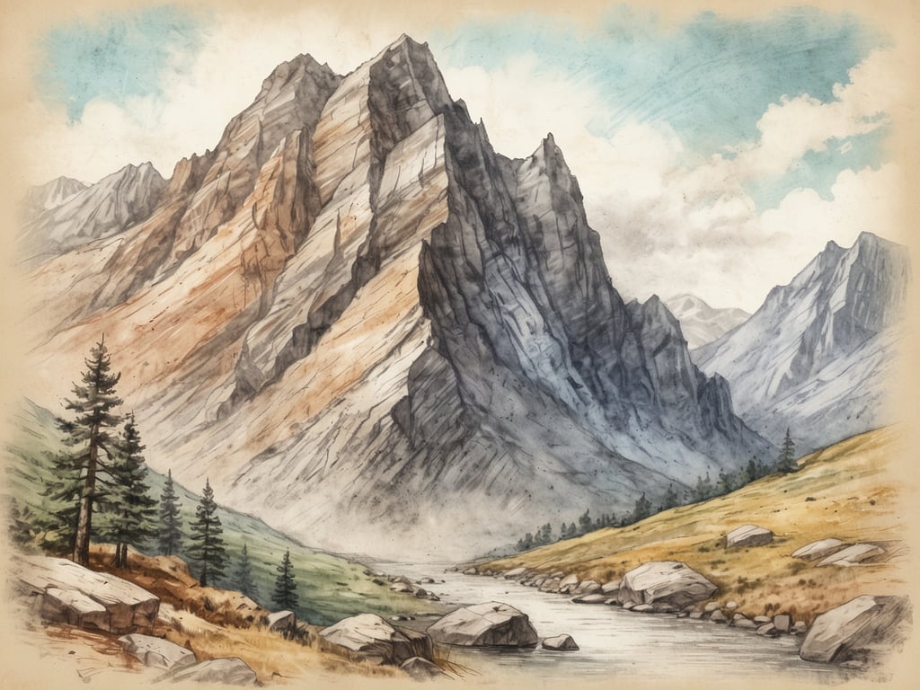 Auf dem Bild sind majestätische Berge und eine idyllische Landschaft zu sehen, die an die Erzberg Region erinnert. In dieser Gegend könnte man den berühmten Erzberg selbst betrachten, der ein zentraler Bestandteil der bergbaulichen Geschichte ist. Die Umgebung bietet auch zahlreiche Wanderwege, die durch die beeindruckenden Alpenlandschaften führen, sowie Sehenswürdigkeiten wie das Museumsareal 