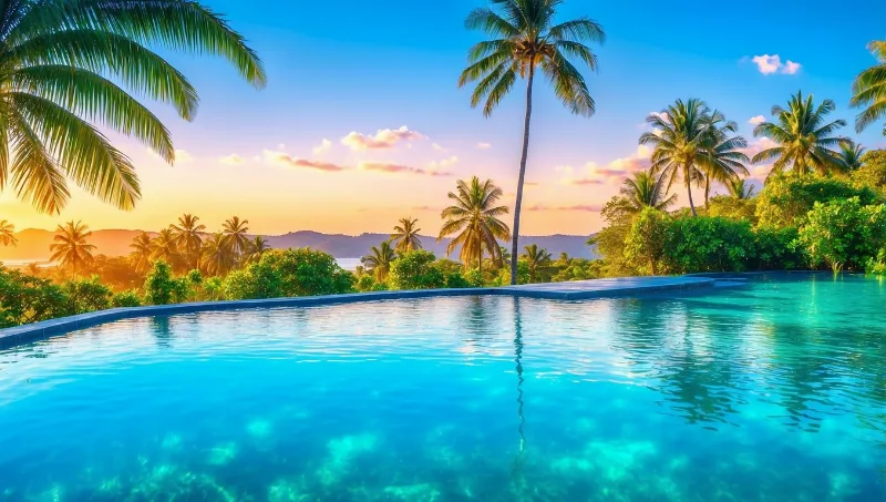 Entspanne am traumhaften Infinity-Pool: Wo Wasser den Himmel küsst