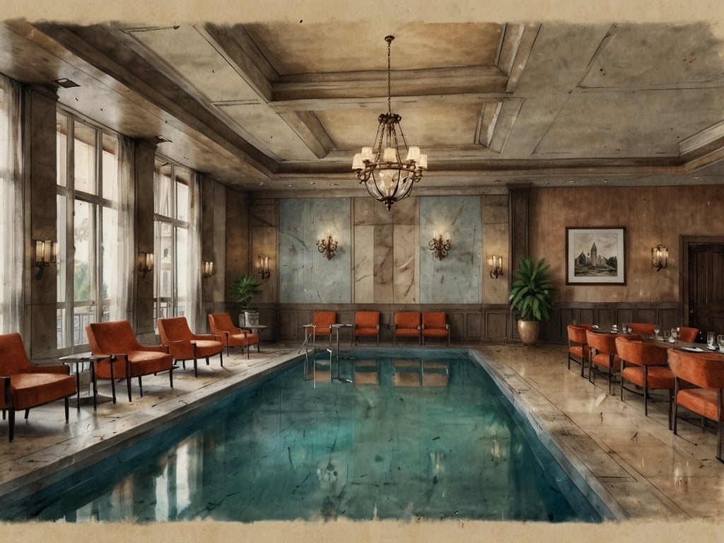Auf dem Bild ist ein eleganter Raum mit einem Schwimmbecken zu sehen, umgeben von stilvollen Sitzgelegenheiten. Dieser Raum könnte in einem Hotel wie Dorint sein, das für seine hochwertigen Einrichtungen bekannt ist. 

Dorint hat in den letzten Jahren verschiedene Neueröffnungen angekündigt, um seine Präsenz in Deutschland und international zu erweitern. Diese Wachstumsstrategien umfassen Investitionen in den Bau moderner Hotels mit Annehmlichkeiten wie Pools, Wellnessbereichen und hochwertigen Gastronomieangeboten, um Gästen ein unvergessliches Erlebnis zu bieten. Solche Einrichtungen sind ein zentraler Bestandteil der Kundenbindung und Attraktivität für ein breiteres Publikum.