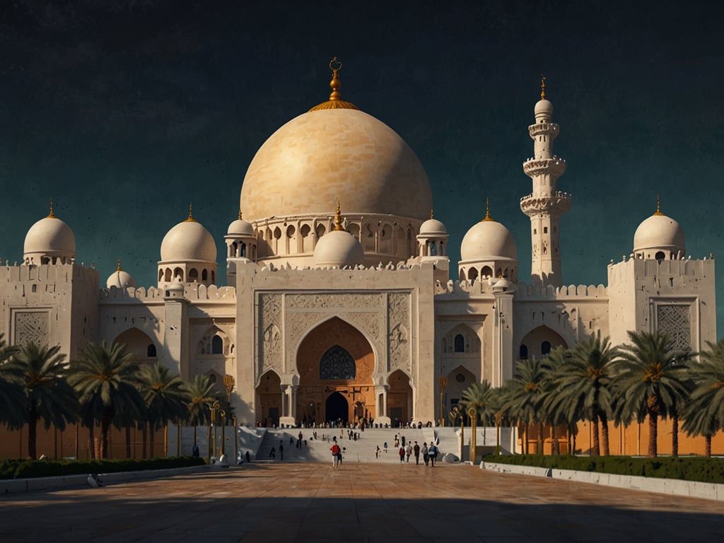 Auf dem Bild ist eine beeindruckende Architektur mit großen Kuppeln und einem Minarett zu sehen, umgeben von Palmen. Es vermittelt den Eindruck eines majestätischen Bauwerks, möglicherweise eines Palastes oder Moschee. 

Für Reisende sind schnellere Flüge mit Etihad und Air Europa ab Sommer verfügbar. Nutzt die Gelegenheit, um neue Ziele zu erkunden!