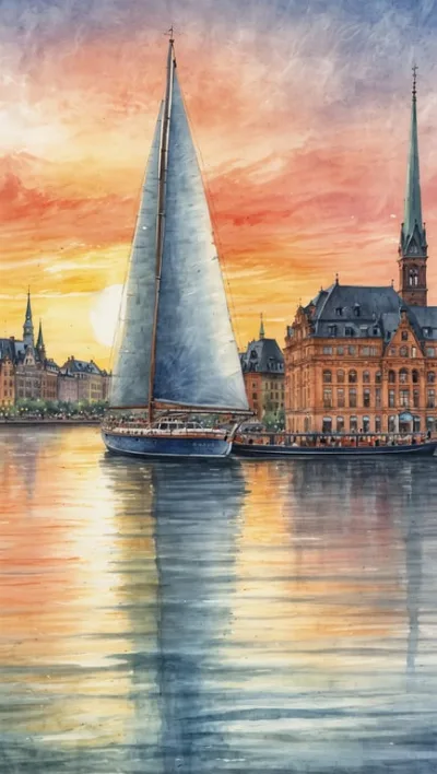 Hamburg Alster Segeltour mit Sundowner