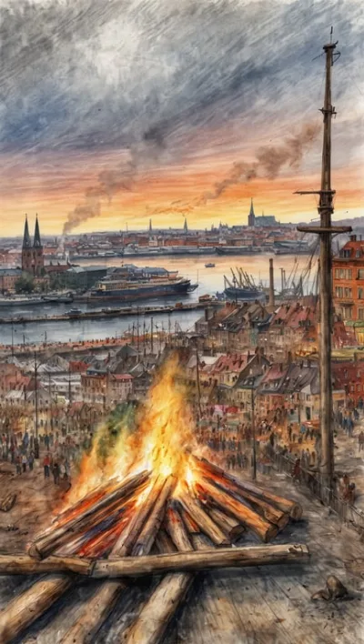 Hamburgs Osterfeuer vom Schiff aus erleben