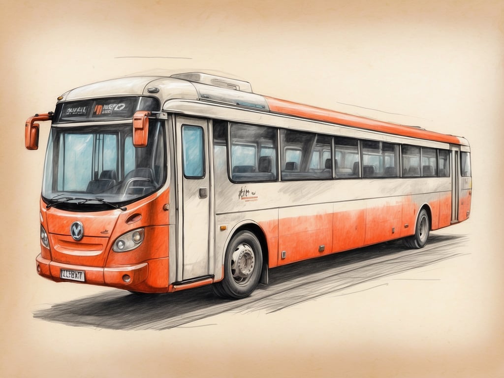 Auf dem Bild ist ein Bus zu sehen, der orange und weiß gefärbt ist. Im Kontext des Leonardo Hotels könnte man sagen, dass der Bus eine bequeme Möglichkeit bietet, die Zimmer und Suiten des Hotels zu erreichen. Das Hotel bietet eine Vielzahl von komfortablen Unterkünften, die ideal für Reisende sind, die sowohl Entspannung als auch eine gute Anbindung an die Umgebung suchen. Der Bus könnte somit als praktisches Transportmittel zum Hotel dienen.