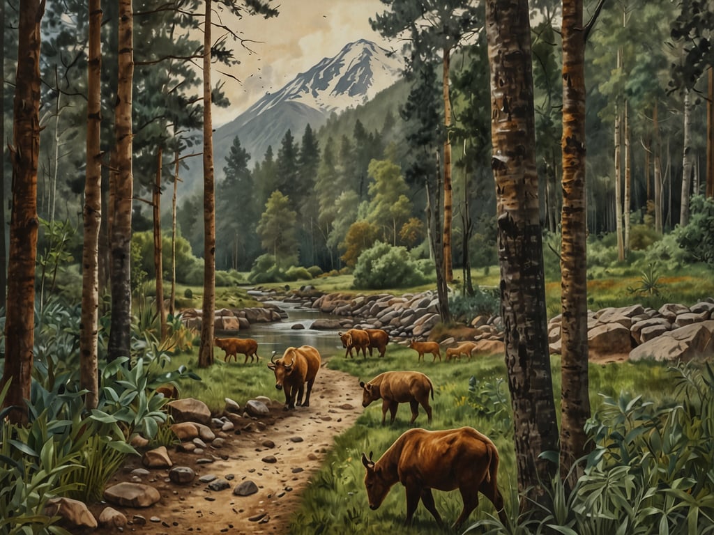 Auf dem Bild ist eine malerische Landschaft mit einer Flusslandschaft, umgeben von dichten Wäldern und einer Bergkulisse zu sehen. Der Los Alerces Nationalpark in Argentinien ist bekannt für seine beeindruckende Natur und Biodiversität. 

Nachhaltigkeit und Naturschutz sind in diesem Gebiet von großer Bedeutung, um die einzigartigen Ökosysteme zu bewahren. Die Förderung einer nachhaltigen Landnutzung und der Schutz gefährdeter Arten spielen eine zentrale Rolle, um die Schönheit und die natürlichen Ressourcen des Parks für zukünftige Generationen zu erhalten. Solche Landschaften sind ein Beispiel dafür, wie wichtig es ist, das Gleichgewicht zwischen Natur und Mensch zu respektieren.