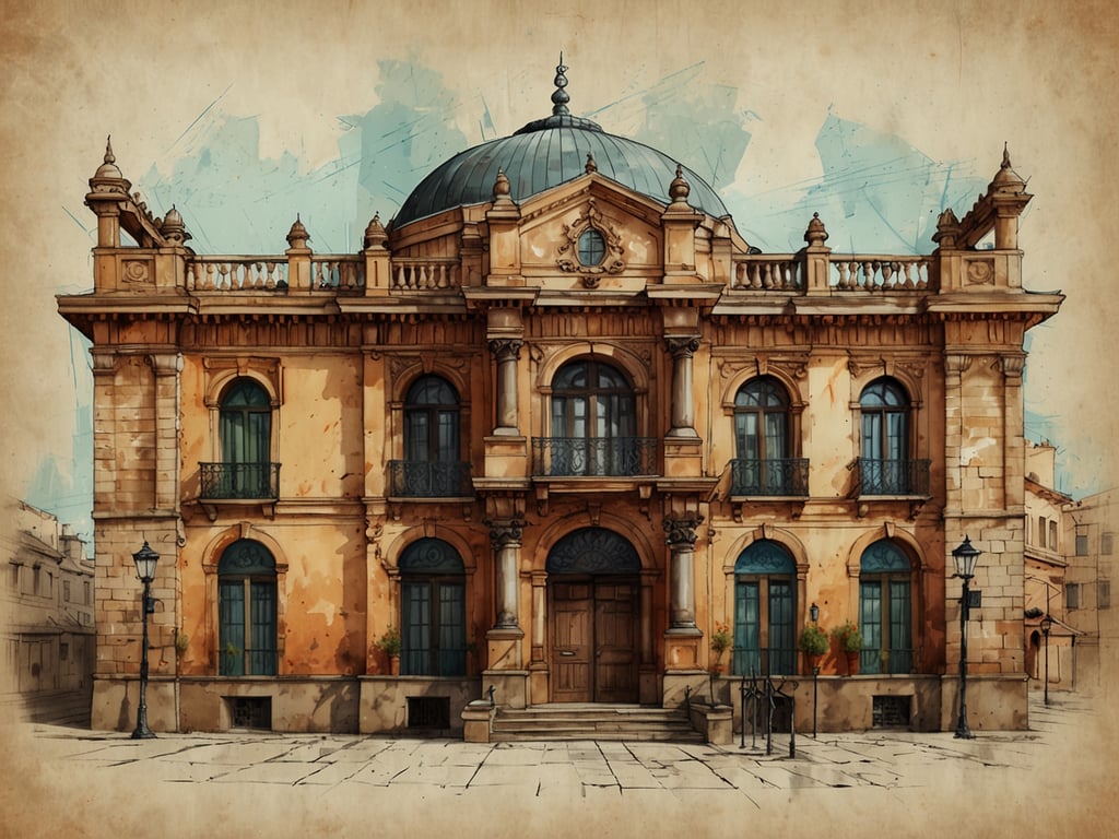 Auf dem Bild ist ein historisches Gebäude zu sehen, das deutlich architektonisches Erbe repräsentiert. Die Fassade weist elegante Details und eine markante Kuppel auf, die für eine bestimmte Epoche oder einen Stil stehen könnte. Diese Art von Architektur spiegelt die kulturelle Vielfalt wider, die in vielen Städten zu finden ist, und zeigt, wie unterschiedliche Einflüsse in der Baukunst zusammenkommen. Solche Bauwerke sind nicht nur ästhetisch ansprechend, sondern auch Zeugen der Geschichte und der kulturellen Identität einer Region. Sie tragen zur Erhaltung des kulturellen Erbes bei und fördern das Verständnis für die vielfältigen Traditionen, die verschiedene Baustile geprägt haben.