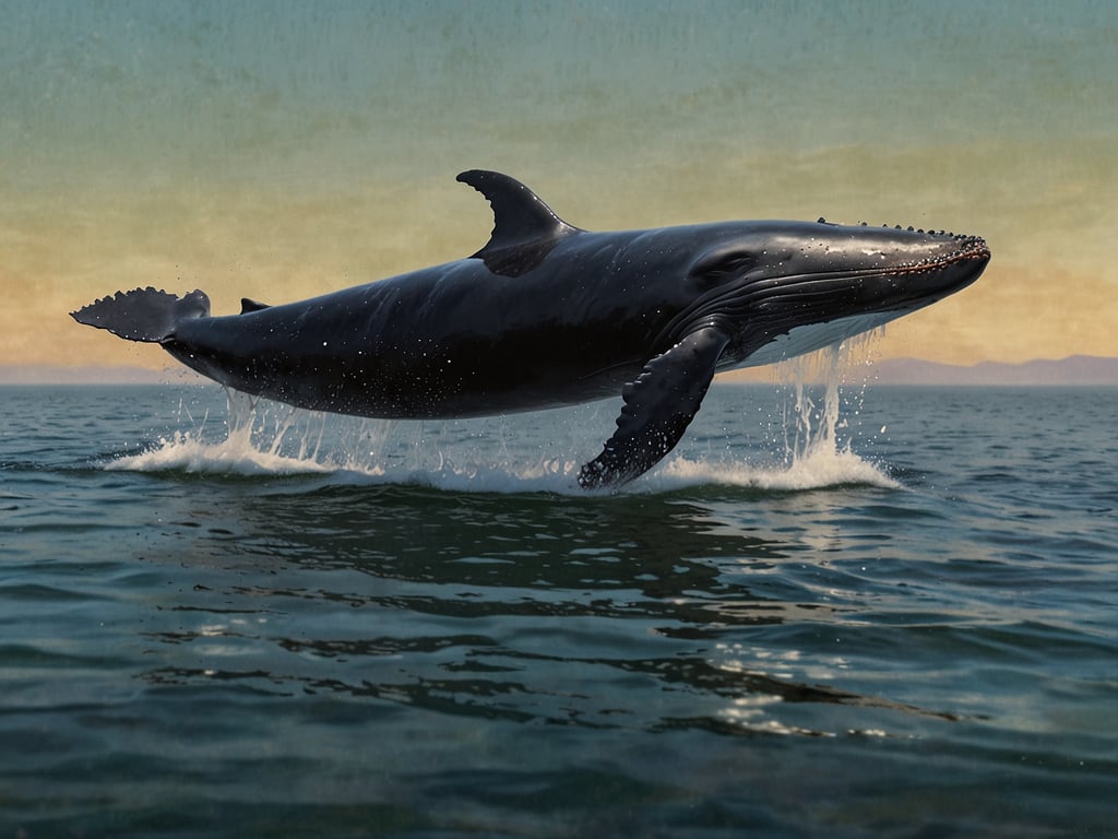 Auf dem Bild ist ein Wal zu sehen, der aus dem Wasser springt. Wenn du Newfoundland und Labrador besuchst, gibt es einige großartige Tipps, um Wale zu beobachten:

1. **Whale Watching Touren**: Nimm an geführten Touren teil, die in verschiedenen Regionen, wie z.B. in Bay Bulls oder Twillingate, angeboten werden. Diese sind ideal, um die beeindruckenden Tiere aus nächster Nähe zu sehen.

2. **Die richtige Jahreszeit**: Die beste Zeit für die Wal-Beobachtung ist von Mai bis September. In diesen Monaten sind die Chancen, Wale, einschließlich Buckelwale, zu sehen, am höchsten.

3. **Ausrüstung**: Vergiss nicht, eine Kamera mit gutem Zoom oder ein Fernglas mitzunehmen, um die Wale besser beobachten zu können.

4. **Verhaltensregeln**: Achte darauf, die Wale respektvoll zu behandeln und die örtlichen Vorschriften zum Schutz der Meereslebewesen zu befolgen.

5. **Weitere Aktivitäten**: Kombiniere deine WalBeobachtung mit anderen Aktivitäten, wie Wandern im Gros Morne Nationalpark oder dem Besuch der historischen Stätten in St. John's. 

So kannst du das Beste aus deinem Besuch in dieser wunderschönen Region herausholen!