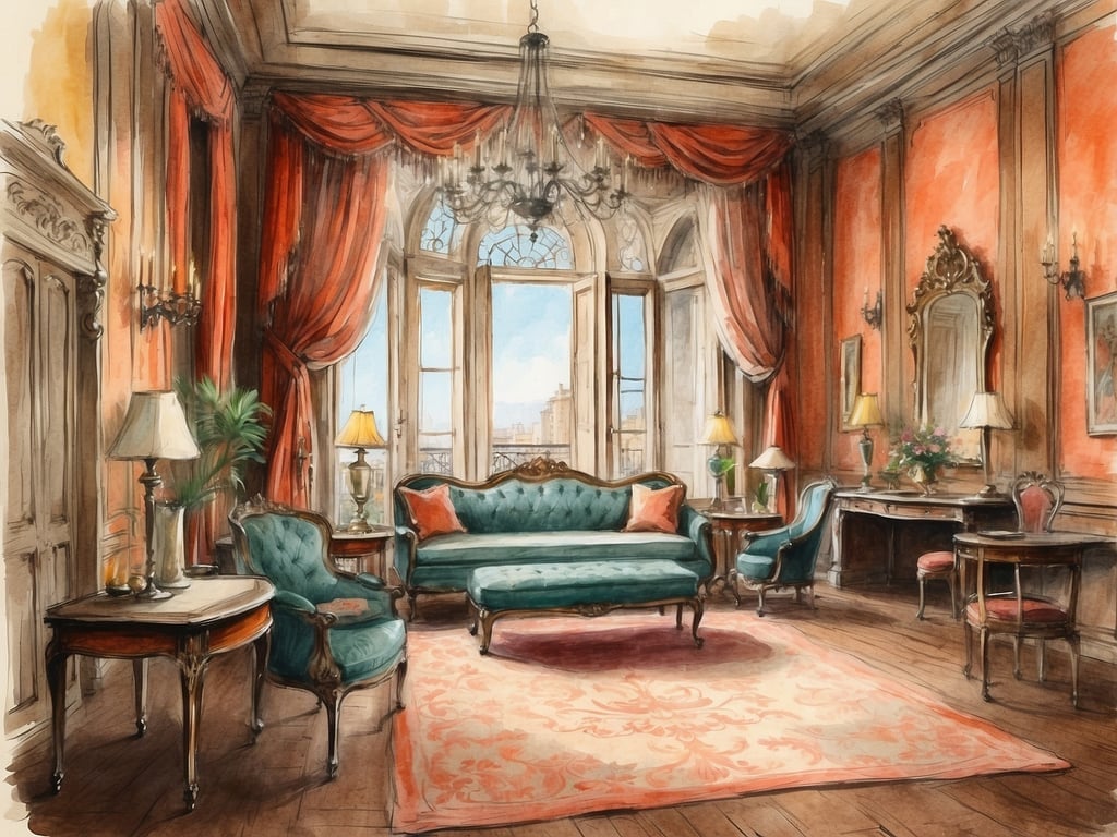 Auf dem Bild ist ein elegantes Zimmer zu sehen, das stilvoll mit rot-goldenen Vorhängen, einem großen Fenster und luxuriösem Mobiliar gestaltet ist. Die Einrichtung umfasst eine grüne Couch, ein paar Sessel, einen Tisch und einen schöner Teppich.

Das NH Hotels Collection Amsterdam Barbizon Palace ist ein erstklassiges Hotel, das sich in einem historischen Gebäude im Herzen von Amsterdam befindet. Es bietet eine Mischung aus modernem Komfort und klassischem Design, ideal für Reisende, die sowohl Eleganz als auch Bequemlichkeit suchen. Die Zimmer sind großzügig eingerichtet und bieten hochwertige Annehmlichkeiten sowie einen erstklassigen Service. In der Nähe gibt es zahlreiche Sehenswürdigkeiten, die leicht zu Fuß oder mit öffentlichen Verkehrsmitteln erreicht werden können.