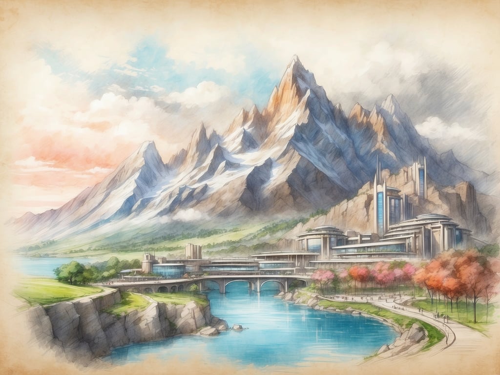 Auf dem Bild sieht man eine beeindruckende Landschaft mit majestätischen Bergen im Hintergrund, einem ruhigen Fluss und modernen Gebäuden in der Nähe. Die Szene strahlt Ruhe und Schönheit aus, was viele Besucher dazu anregt, ihre Aufenthalte in der Umgebung zu genießen.

**Gästebewertungen und Empfehlungen:**

- **